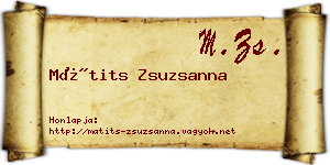 Mátits Zsuzsanna névjegykártya
